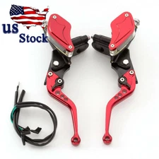 Universal Motorcycle Hydraulic Brake Clutch Master Cylinder Reservoir Levers Set