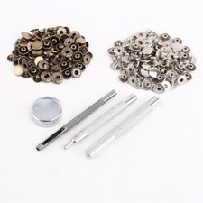 25pcs silver + 25 pcs bronze 10mm Snap Button Metal + tool set for leather4530