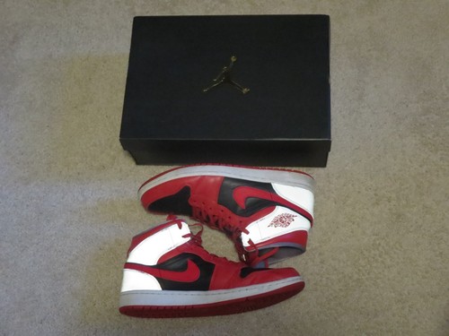 Schön! Air Jordan 1 Mid Reflective Red Grey Black Größe 10 Nike Schuhe 554727-603 - Bild 6 von 6