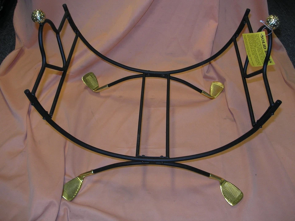 Uniflame Black Solid Brass Accents Golf Balls & Iron's Feet Log Basket W-9699  - Image 2 of 4