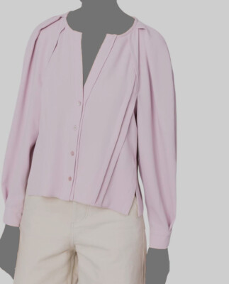 $355 IRO Women's Purple Natoma Long-Sleeved Micro Blouse Top Size FR 38 / US 6