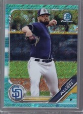 2019 Bowman Chrome Prospects Aqua Shimmer Refractor /125 Logan Allen #BCP-19
