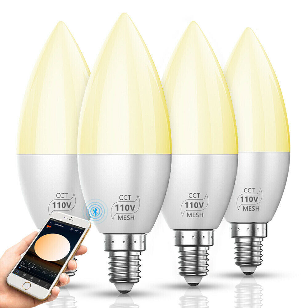 E12 E14 Bluetooth Smart LED Chandelier Candle Light Bulb 4W 2835 SMD