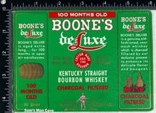 Boone's deLuxe Kentucky Straight Bourbon Whiskey Label - KENTUCKY