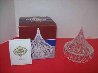 NOS GODINGER SHANNON CRYSTAL HERSHEY'S KISSES Covered Candy Dish in ORIGINAL BOX