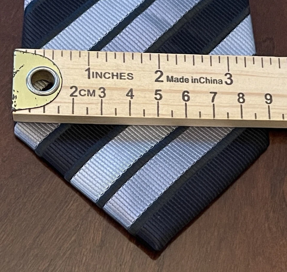 Valentino Ricci Milano Negro Gris Hecho a Mano 100% Poliéster Hecho en China Foto 4 de 4