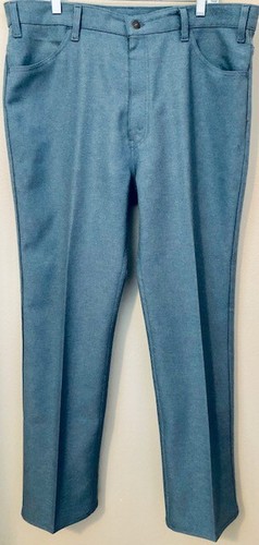 Polyester Pants 1970s Blue Disco 