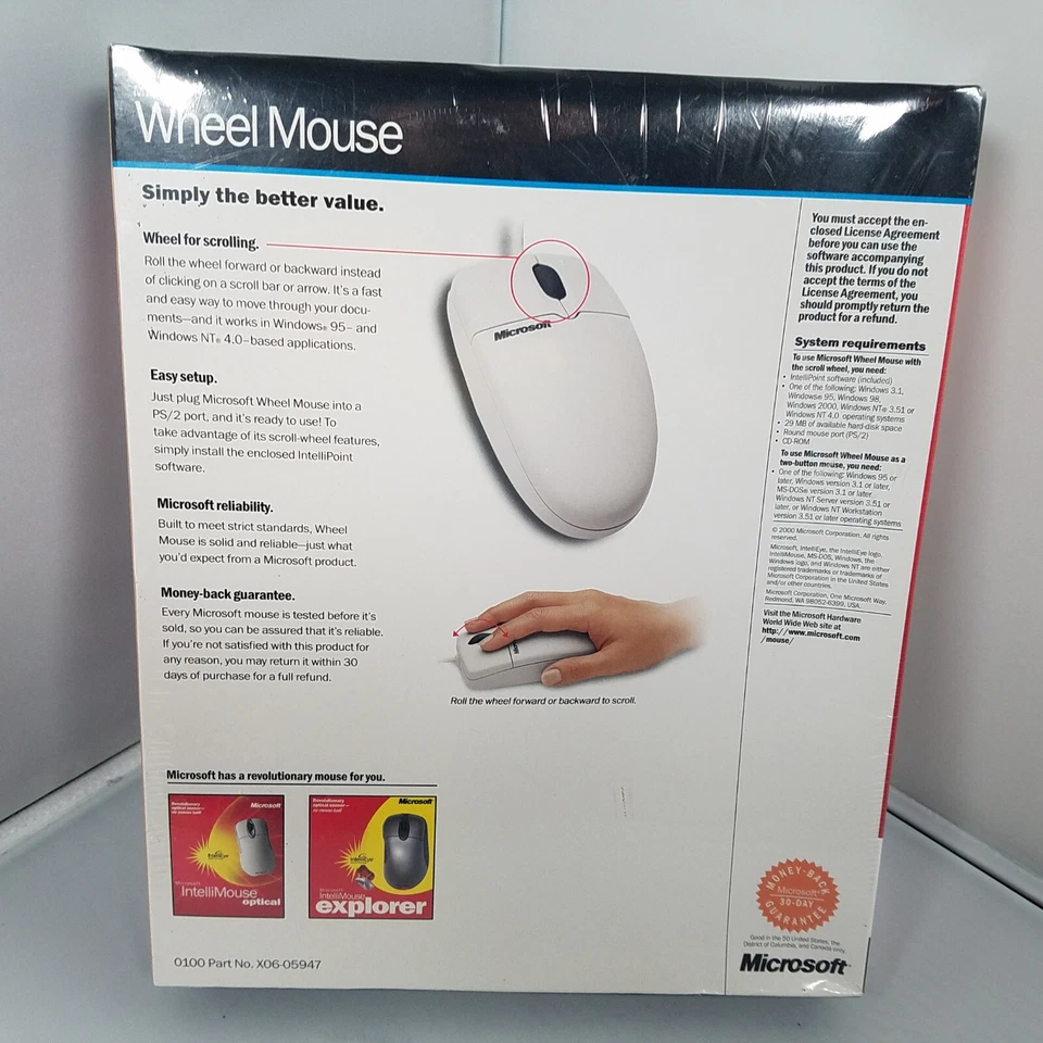 NEW Microsoft Wheel Mouse Sealed in Box - Image 2 of 4