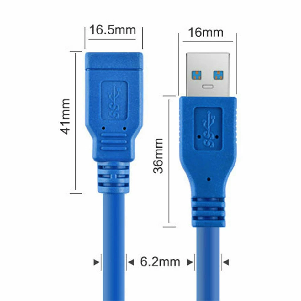 USB 3.0 Extension Extender Cable Cord Standard Type A Male to Female 5 FT/1.5M - Image 2 of 4