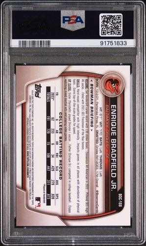 2023 Bowman cromato bozza Enrique Bradfield Jr SP variazione immagine #BDC-188 PSA 10 - Foto 2 di 2