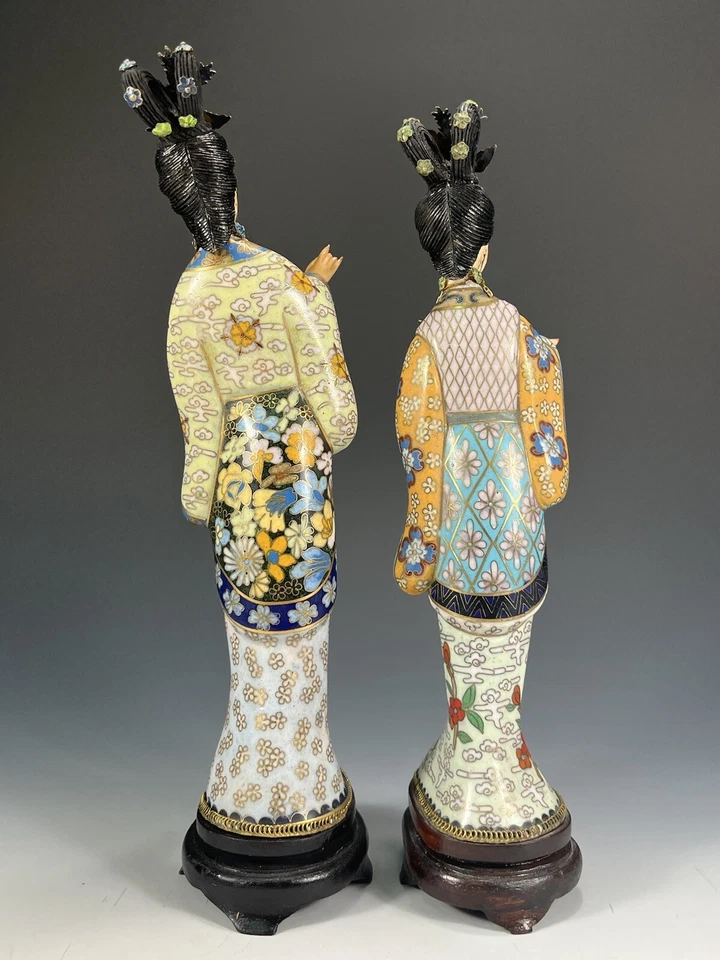 Vietnam Vietnamese Polychrome Ceramic Ladies possibly Nguyen Thanh Le Studios - Image 3 of 4