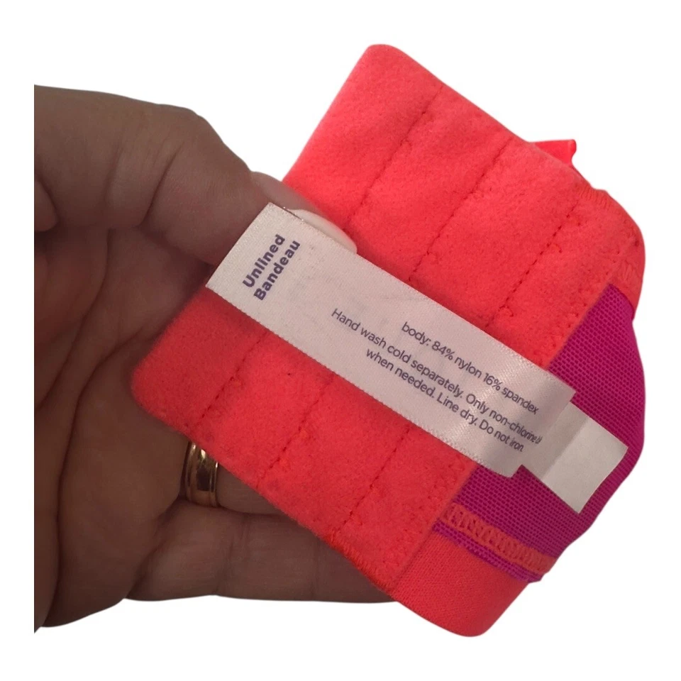 Sujetador Cacique Bandeau 44C Rosa Neón y Naranja Encaje Estampado Leopardo Nylon/Spandex Foto 4 de 4