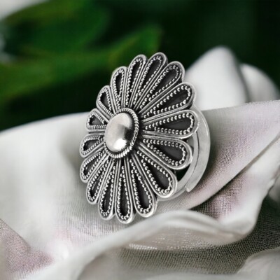 アクセサリー Silver 925 vintage ring Vintage Look 925 Solid Sterling Silver Trendy Adjustable