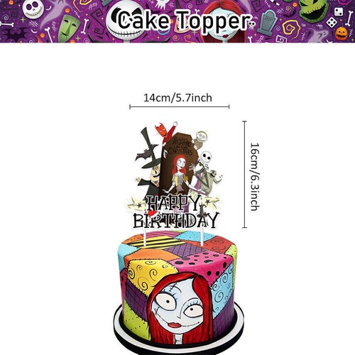 The Nightmare Before Christmas Birthday Decoration Banner Balloons Cake Toppers - Picture 3 of 8