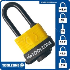 Heavy Duty Padlock Long Shackle 40mm Weather Resistant 2 keys Security Outdoor