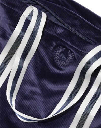 Victoria's Secret PINK Navy Blue Soft Velour Ribbed Shoulder Bag Zip Closure NWT - Picture 3 of 5