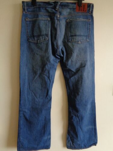 RALPH LAUREN MEN'S BLUE DENIM LIGHTLY DISTRESSED BOOTCUT JEANS - SIZE 36 X 32 - Picture 3 of 6
