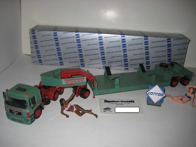 MAN F 90 SCHMITZ TIEFLADER TIMMERHAUS #4111.3 CONRAD 1:50 OVP LIMITED