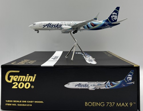 Alaska Airlines 737-MAX9 "Seattle Kraken" G2ASA1219 Scale 1:200 Diecast - Picture 3 of 24