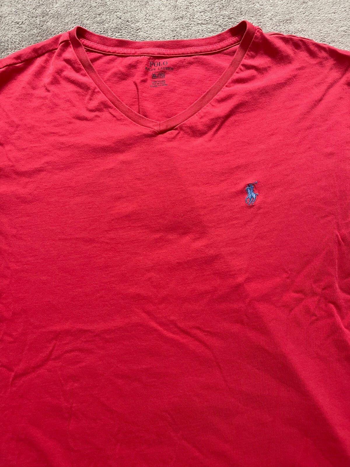 Polo Ralph Lauren camicia uomo taglia grande rosso pony manica corta maglione scollo a V
