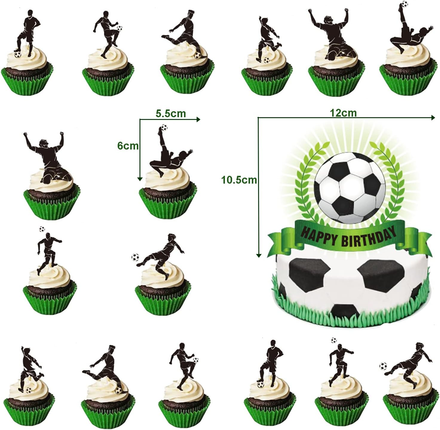 17P Football Player Happy Birthday Cake Toppers,Football Cake Toppers for Cake eBay