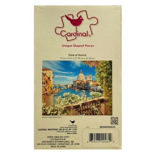 Cardinal 500 Pc Jigsaw Puzzle View of Venice 11inX14in Unique Shaped Pieces New - Picture 2 of 2