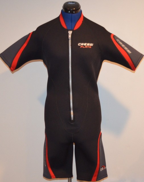 CRESSI Playa 2.5mm Front Zip Men's Shorty Wetsuit (Black/Red) Large eBay