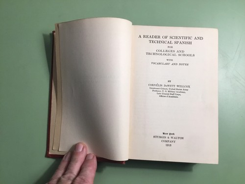Scientific and Technical Spanish, by Cornelis Willcox, 1915, Hardcover - Picture 4 of 7
