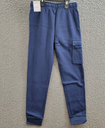 Nike Sportswear Standard-Fit Logo Fleece Cargo Joggers Big Kids M Midnight Navy - Picture 11 of 16