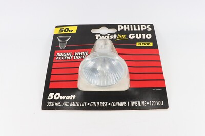 PHILIPS BC50GU10/HAL/TL 50W TWISTLINE MR16 LAMP, GU10 FLOOD 120V BRIGHT WHITE