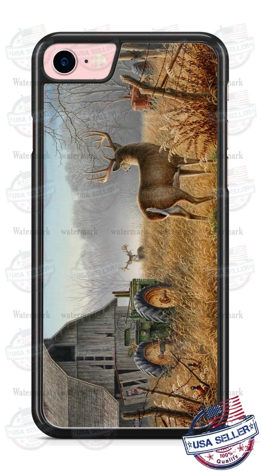 Funda protectora para teléfono tractor caza de ciervos en el campo para iPhone 11Pro Samsung LG, etc. Foto 2 de 4