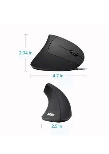 Anker Ergonomische Optische Vertikale Maus 1000/1600 DPI 5 Tasten Gaming Mäuse|USB Kabelgebunden - Bild 5 von 6
