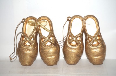 Ballet Flats Pointe Shoes Toe shoes Christmas Ornament lot of 2