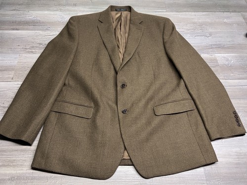 Lauren Ralph Lauren Tweed Mens Sport Coat Blazer Two Button Brown Wool Size 46R - Picture 1 of 11