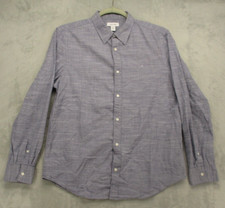 Calvin Klein Button Up Shirt Men's Large Blue White Color Blend 100 Cotton