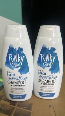 2 Punky Colour-3 in 1 Color Depositing Shampoo + Conditioner-Bluemania-8.5 oz