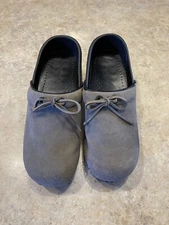 LANDS’ END Suede Slip On Gray Comfort Mules Clogs Shoes Women’s Size 6