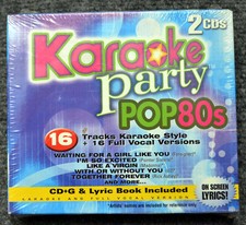 New Karaoke party POP 80's-CD G  Lyric Book-On Screen Lyrics - Sealed Package 