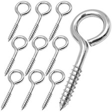 Eye Hooks Screw 2.5", 10 Pcs Stainless Steel Heavy Duty Eye Bolts Screw in Capac