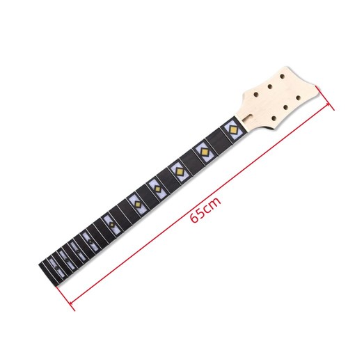 Mástil de guitarra de arce hágalo usted mismo para 22 trastes 24,75 pulgadas incrustación de bloque de diapasón de palo de rosa - Imagen 2 de 8