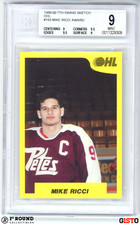 POP 1: Mike Ricci BGS 9+: 1989-90 7th Inning Sketch OHL Award Pre-Rookie Gisto