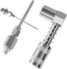 Grease Gun Accessory Kit 90 Degree Coupler Needle Nozzle Grease Injection Needle