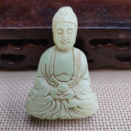 Chinese jade Antique hand-carved pendant necklace The jade Buddha statue 3233 - Picture 6 of 6