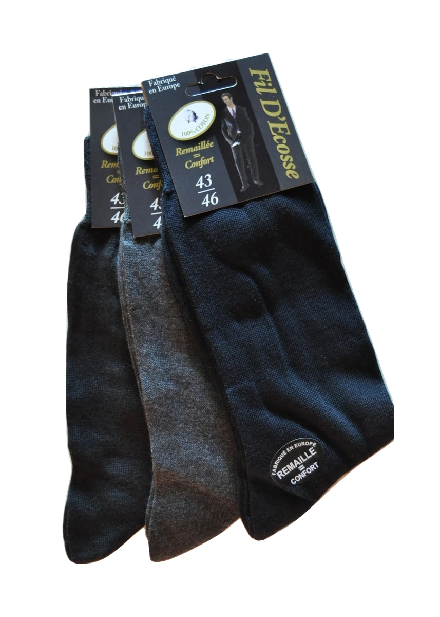 Lot De 4 Paires De Chaussettes Homme En Lin Et Coton - Taille 39-46, Beige Naturel, Sans Caoutchouc