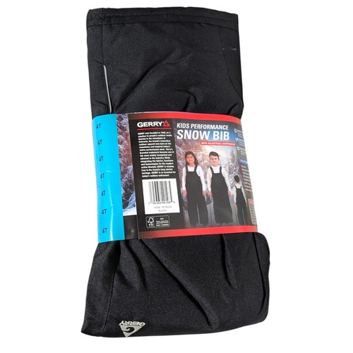Gerry Kids Unisex Snow Bib Overalls SKI Black Size 4T Adjustable Insulated NEW - Picture 3 of 9