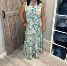 First Love Women's Summer Breeze Tiered Dress Green