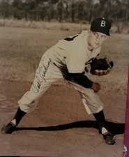 Signed 1955 WORLD SERIES BROOKLYN LA DODGERS PITCHER Carl Erskine 8x10 Photo