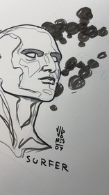 Original NES Silver Surfer Ink Drawing San Diego Comic Con SDCC 2007