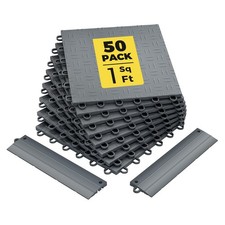 Heavy-Duty Interlocking Garage Floor Tiles 12x12 50-Pack 10000 lbs Capacity