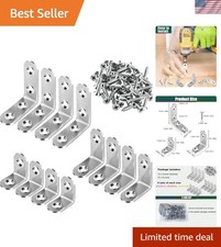 3 Sizes Stainless Steel Corner Braces - Secure Furniture Installation, 12 Sets
